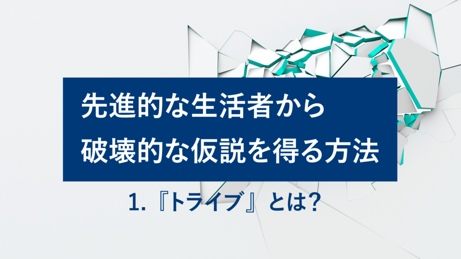 先進的な生活者から、破壊的な仮説を得る方法1.『トライブ』とは?