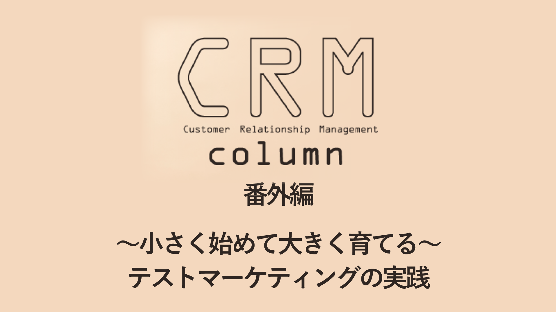 顧客データを活用したプランニング<番外編>~小さく始めて大きく育てる~テストマーケティングの実践