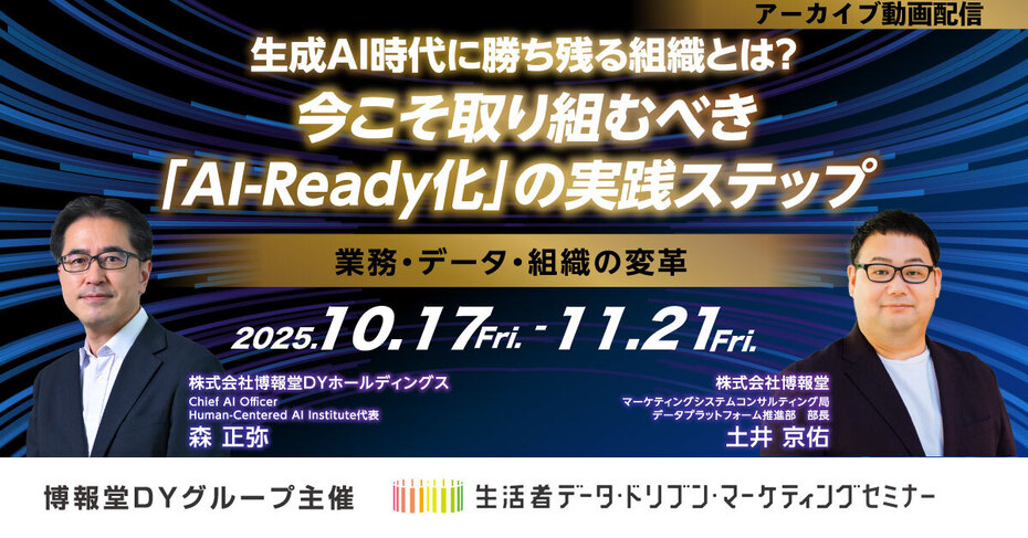 【アーカイブ配信】生成AI時代に勝ち残る組織とは?今こそ取り組むべき「AI-Ready化」の実践ステップ ー業務・データ・組織の変革ー
